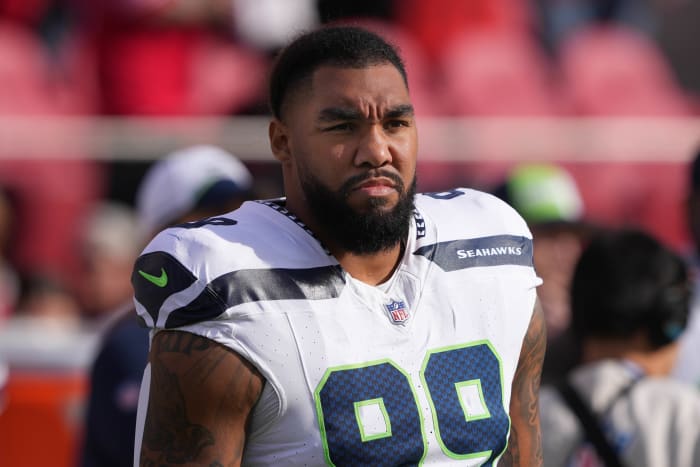 Dec 10, 2023; Santa Clara, California, USA; Seattle Seahawks defensive end Leonard Williams (99) before the game against the San Francisco 49ers at Levi's Stadium.
